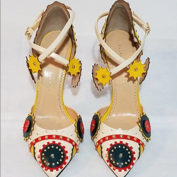 CHARLOTTE OLYMPIA Mechanix studded leather pumps - Picture 4 of 10